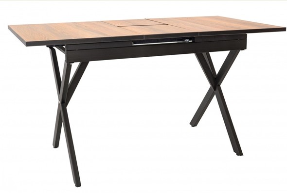Кухонный раздвижной стол Стайл № 11 (1100/1500*700 мм.) столешница Оптивайт , фотопечать, форма Флан, с механизмом бабочка в Нальчике - изображение