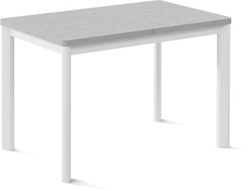 Обеденный раздвижной стол Токио-1L (ноги металлические белые, светлый цемент) в Нальчике
