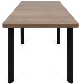 Кухонный стол раскладной Токио-2L (ноги металлические черные, дуб табако) в Нальчике - предосмотр 5