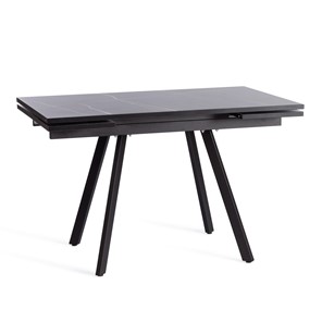 Кухонный раскладной стол VIGO ЛДСП/HPL/металл,120x80x30х30х75 см, Мрамор чёрный/чёрный арт.19730 в Нальчике