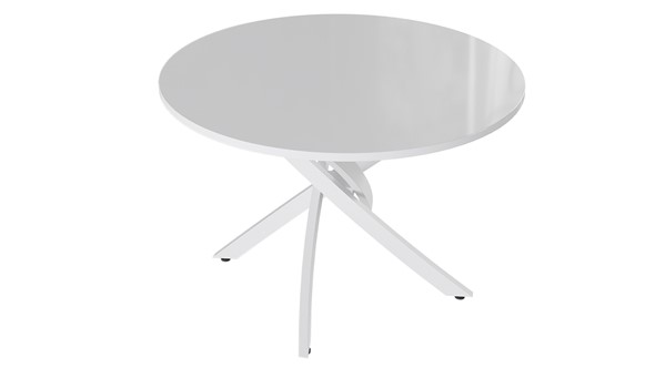 Стол кухонный Diamond тип 2 (Белый муар/Белый глянец) в Нальчике - изображение