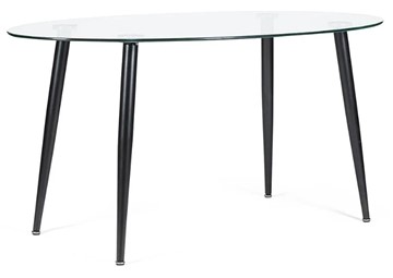 Обеденный стол KASSEL (mod. DT333) металл/закаленное стекло (10 мм), 150х90х75см, черный в Нальчике