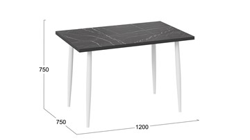 Кухонный стол Невада ДП1-02-08 (Черный мрамор/Белый) в Нальчике - предосмотр 3