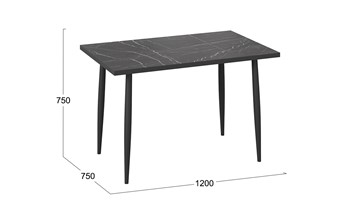 Обеденный стол Невада ДП1-02-08 (Черный мрамор/Черный матовый) в Нальчике - предосмотр 3