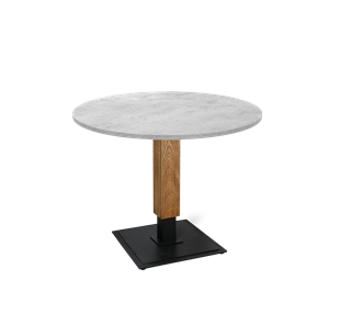 Обеденный стол SHT-TU22 / SHT-TT 90 ЛДСП (бетон чикаго светло-серый/дуб брашированный корич/черный муар) в Нальчике
