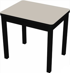 Кухонный раздвижной стол Бари дерево №8 (стекло белое/черный) в Нальчике