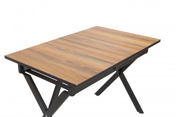 Кухонный раздвижной стол Стайл № 11 (1100/1500*700 мм.) столешница Оптивайт , фотопечать, форма Флан, с механизмом бабочка в Нальчике - предосмотр 1