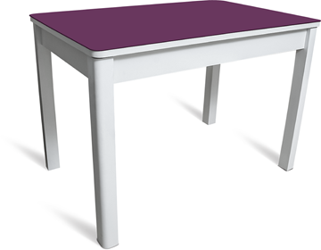 Стол обеденный Айсберг-4 СТ белое/фиолетовое/массив в Нальчике - предосмотр