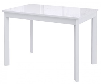 Кухонный стол раздвижной Dikline Ls110, стекло белое/ножки белые в Нальчике - предосмотр