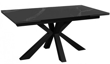 Стол обеденный раздвижной DikLine SFE140 Керамика Черный мрамор/подстолье черное/опоры черные (2 уп.) в Нальчике - предосмотр