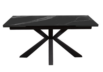 Стол обеденный раздвижной DikLine SFE160 Керамика Черный мрамор/подстолье черное/опоры черные (2 уп.) в Нальчике