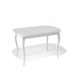 Кухонный стол раздвижной Kenner 1300C (Белый/Стекло белое глянец) в Нальчике