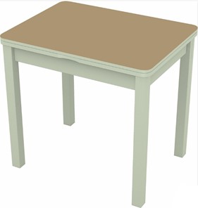 Кухонный раскладной стол Бари дерево №8 (стекло капучино/белый) в Нальчике