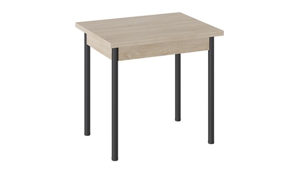 Кухонный раскладной стол Родос тип 2 с опорой d40 (Черный муар/Дуб Сонома) в Нальчике - изображение
