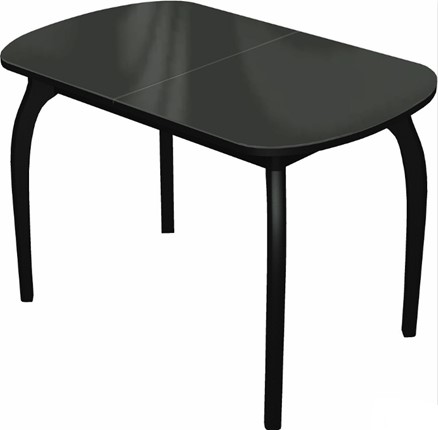 Кухонный стол раздвижной Ривьера исп.1 дерево №1 (стекло черное/черный) в Нальчике - изображение