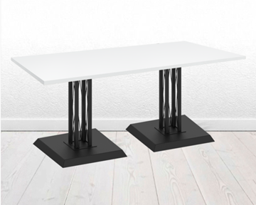 Кухонный обеденный стол SHT-TU6-BS2 (2 шт.)/ТT 120/80 (черный/белый шагрень) в Нальчике