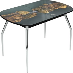 Раздвижной стол Ривьера исп.2 хром №5 (Exclusive h168/черный) в Нальчике