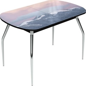 Обеденный раздвижной стол Ривьера исп.2 хром №5 (Exclusive h180/черный) в Нальчике