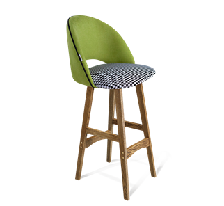 Барный стул SHT-ST34-3 / SHT-S65 (оливковый/гусиная лапка/дуб брашированный коричневый) в Нальчике