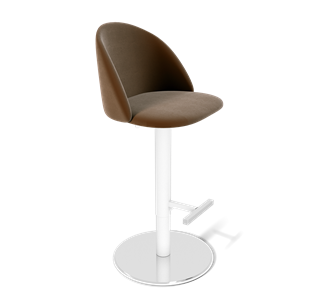 Барный стул SHT-ST35 / SHT-S128 (кофейный ликер/хром/белый муар) в Нальчике