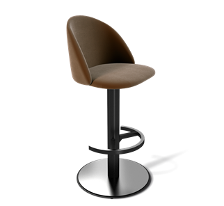 Барный стул SHT-ST35 / SHT-S137 (кофейный ликер/стальной/черный муар) в Нальчике