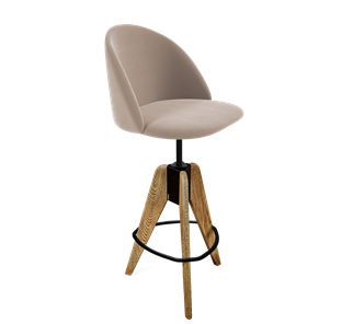 Барный стул SHT-ST35 / SHT-S92 (латте/браш.коричневый/черный муар) в Нальчике