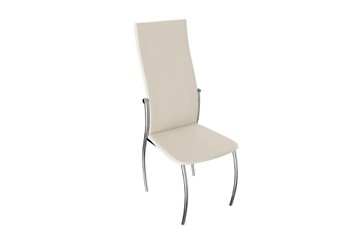 Обеденный стул Комфорт-М, цвет Хром, Бежевый Аллигатор к/з 218 (белый перламутр) в Нальчике