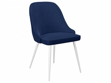 Обеденный стул 256, микровелюр К17 синий, ножки белые в Нальчике