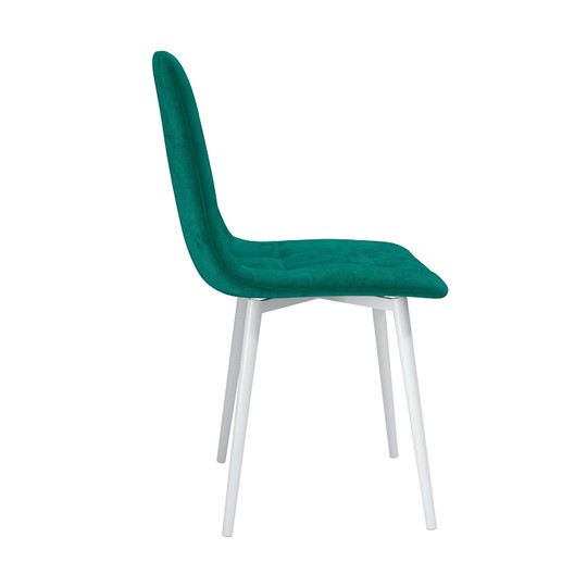 Обеденный стул Белла, велюр тенерифе изумруд/Цвет металл белый в Нальчике - изображение 2