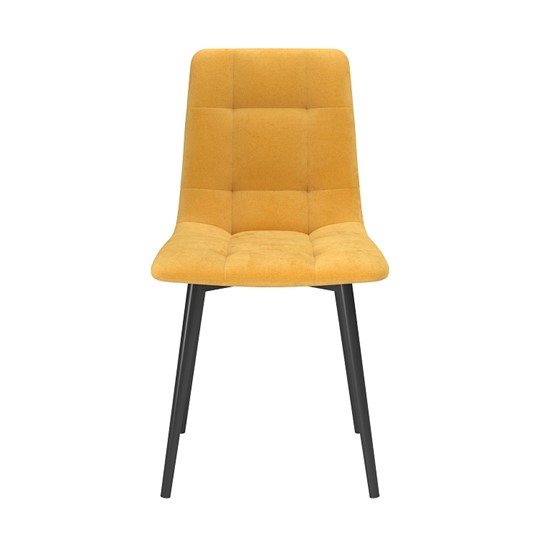 Обеденный стул Белла, велюр тенерифе куркума/Цвет металл черный в Нальчике - изображение 1