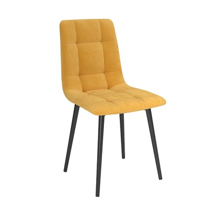 Обеденный стул Белла, велюр тенерифе куркума/Цвет металл черный в Нальчике - изображение