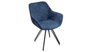 Обеденный стул Дастин К4 (Черный муар/Микровелюр Wellmart Blue) в Нальчике - предосмотр