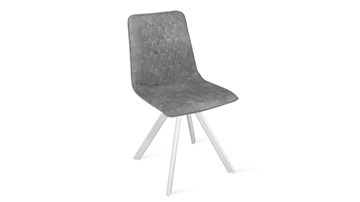 Обеденный стул Хьюго К2 (Белый матовый/Микровелюр Wellmart Silver) в Нальчике