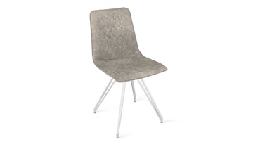 Обеденный стул Хьюго К4 (Белый матовый/Микровелюр Wellmart Dark Beige) в Нальчике