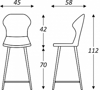 Кухонный стул Марио барный(Аквамарин Т179/ноги черные) в Нальчике - предосмотр 5