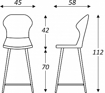Кухонный стул Марио барный(Аквамарин Т179/ноги черные) в Нальчике - изображение 5