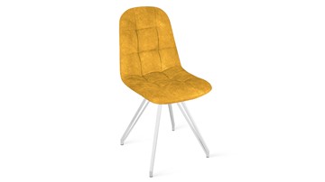 Обеденный стул Райс К4 (Белый матовый/Микровелюр Wellmart Yellow) в Нальчике