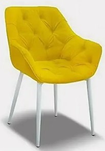 Обеденный стул Саваж желтый, ножки белые в Нальчике - предосмотр