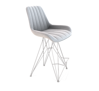 Полубарный стул SHT-ST37 / SHT-S66-1 (серое облако/хром лак) в Нальчике