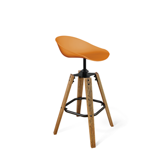 Барный стул SHT-ST19/S93 (оранжевый/брашированный коричневый/черный муар) в Нальчике