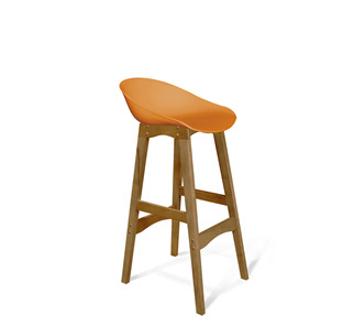 Барный стул SHT-ST19/S65 (оранжевый/светлый орех) в Нальчике
