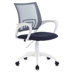 Офисное кресло Brabix Fly MG-396W (с подлокотниками, пластик белый, сетка, темно-серое) 532400 в Нальчике