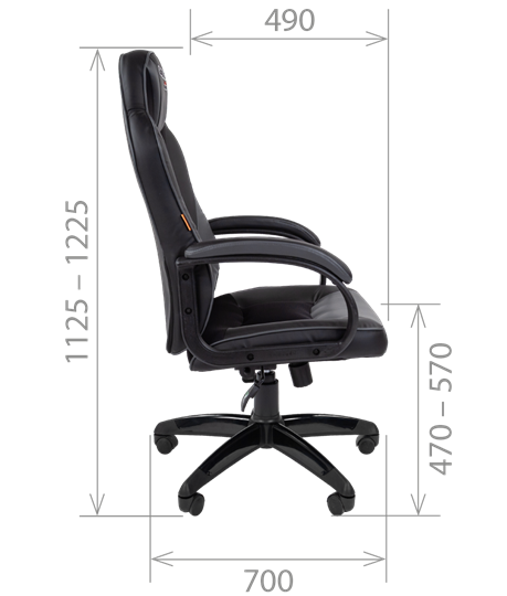 Офисное кресло CHAIRMAN GAME 17, цвет черный / голубой в Нальчике - изображение 2