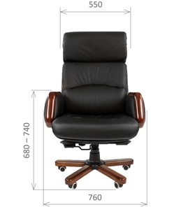 Кресло офисное CHAIRMAN 417 кожа черная в Нальчике - предосмотр 1