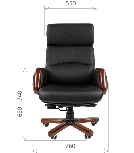 Кресло офисное CHAIRMAN 417 кожа черная в Нальчике - изображение 1