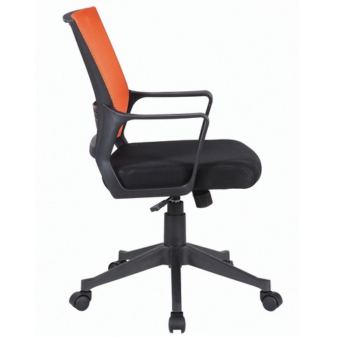 Кресло Brabix Balance MG-320 (с подлокотниками, комбинированное черное/оранжевое) 531832 в Нальчике - изображение 1