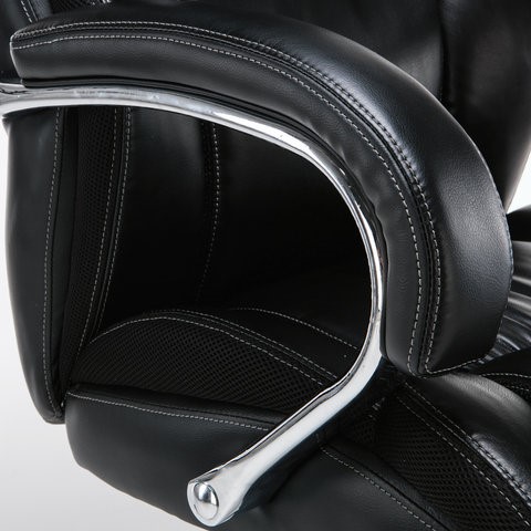 Компьютерное кресло Brabix Premium Status HD-003 (рециклированная кожа, хром, черное) 531821 в Нальчике - изображение 7