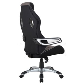 Кресло компьютерное Brabix Techno GM-002 (ткань, черное/серое, вставки белые) в Нальчике - предосмотр 2