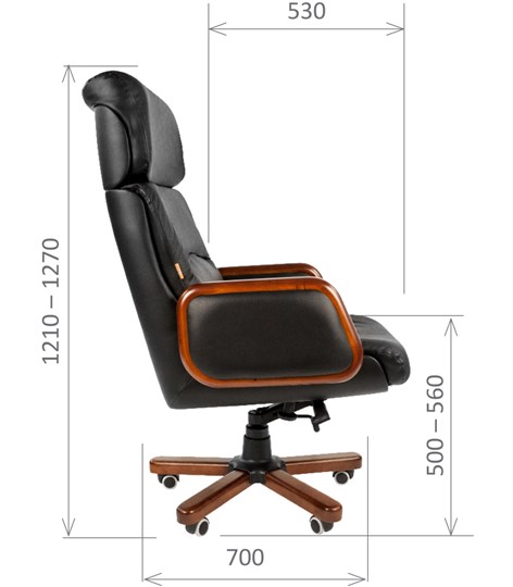 Кресло офисное CHAIRMAN 417 кожа черная в Нальчике - изображение 2