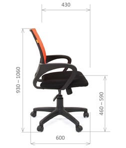 Компьютерное кресло CHAIRMAN 696 black Сетчатый акрил DW66 оранжевый в Нальчике - предосмотр 2